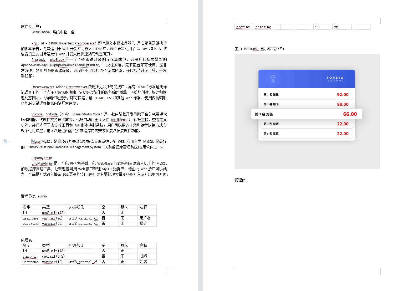 PHP学生成绩管理系统，MYSQL数据库 预览图4